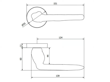 MOTION - Bronze door handle on rose by Fama International - view 3